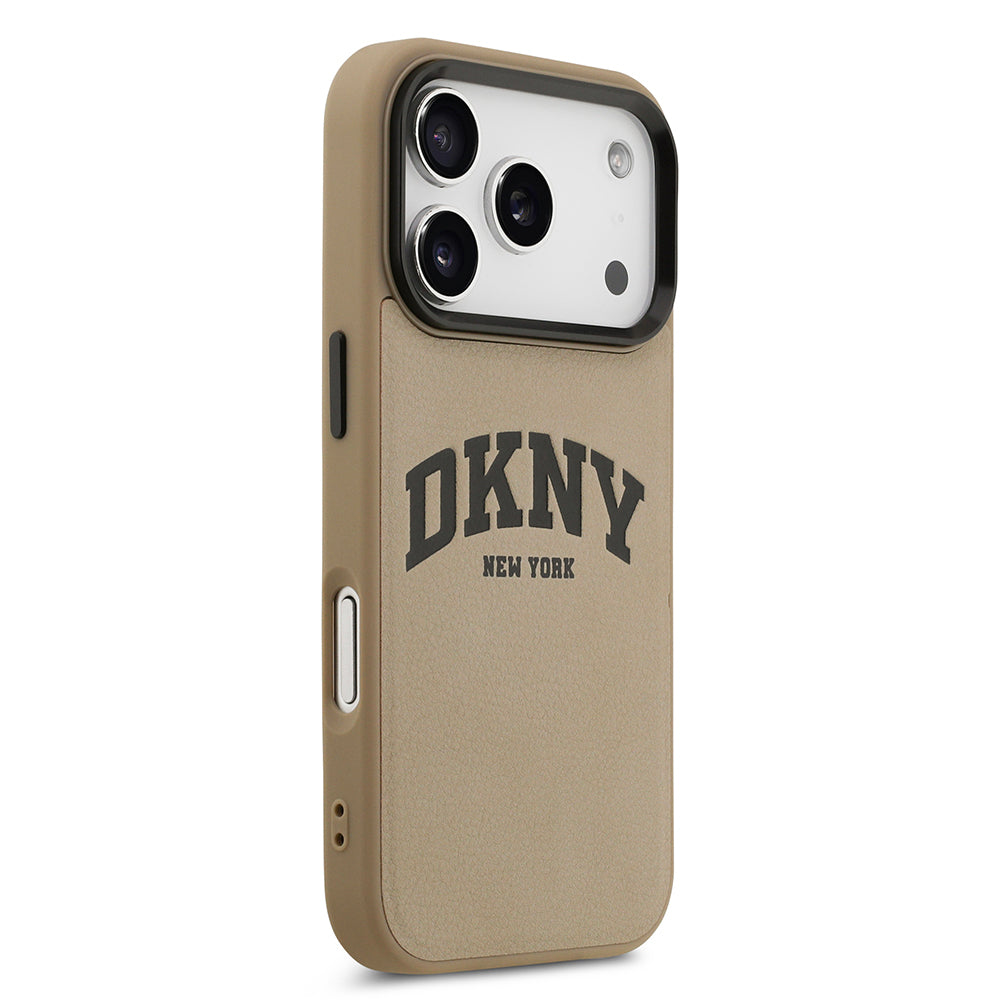 iPhone 17 Pro Kılıf DKNY Orjinal Lisanslı M-safe Şarj Özellikli PU Deri Kabartmalı Kılıf