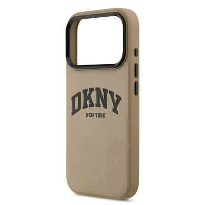 iPhone 17 Pro Kılıf DKNY Orjinal Lisanslı M-safe Şarj Özellikli PU Deri Kabartmalı Kılıf