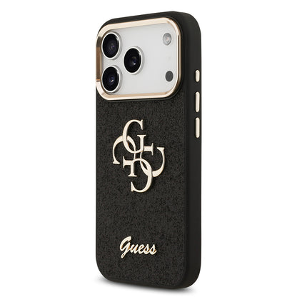 iPhone 17 Pro Kılıf Guess Orijinal Lisanslı 4G Büyük Metal Kamera Çerçeveli ve Logolu Glitter Kılıf