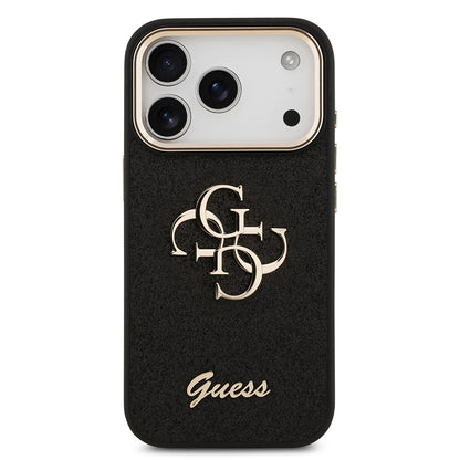 iPhone 17 Pro Kılıf Guess Orijinal Lisanslı 4G Büyük Metal Kamera Çerçeveli ve Logolu Glitter Kılıf