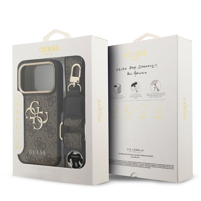 iPhone 17 Pro Kılıf Guess Orijinal Lisanslı 4G Büyük Metal Logolu Kalın Askılı Kılıf