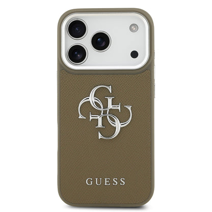 iPhone 17 Pro Kılıf Guess Orijinal Lisanslı Grained 4G Metal Büyük Logolu Kılıf
