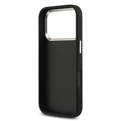 iPhone 17 Pro Kılıf Guess Orijinal Lisanslı Gümüş Metal Kamera Çerçeveli 4G Desenli Metal Büyük 4G ve Yazı Logolu Kılıf