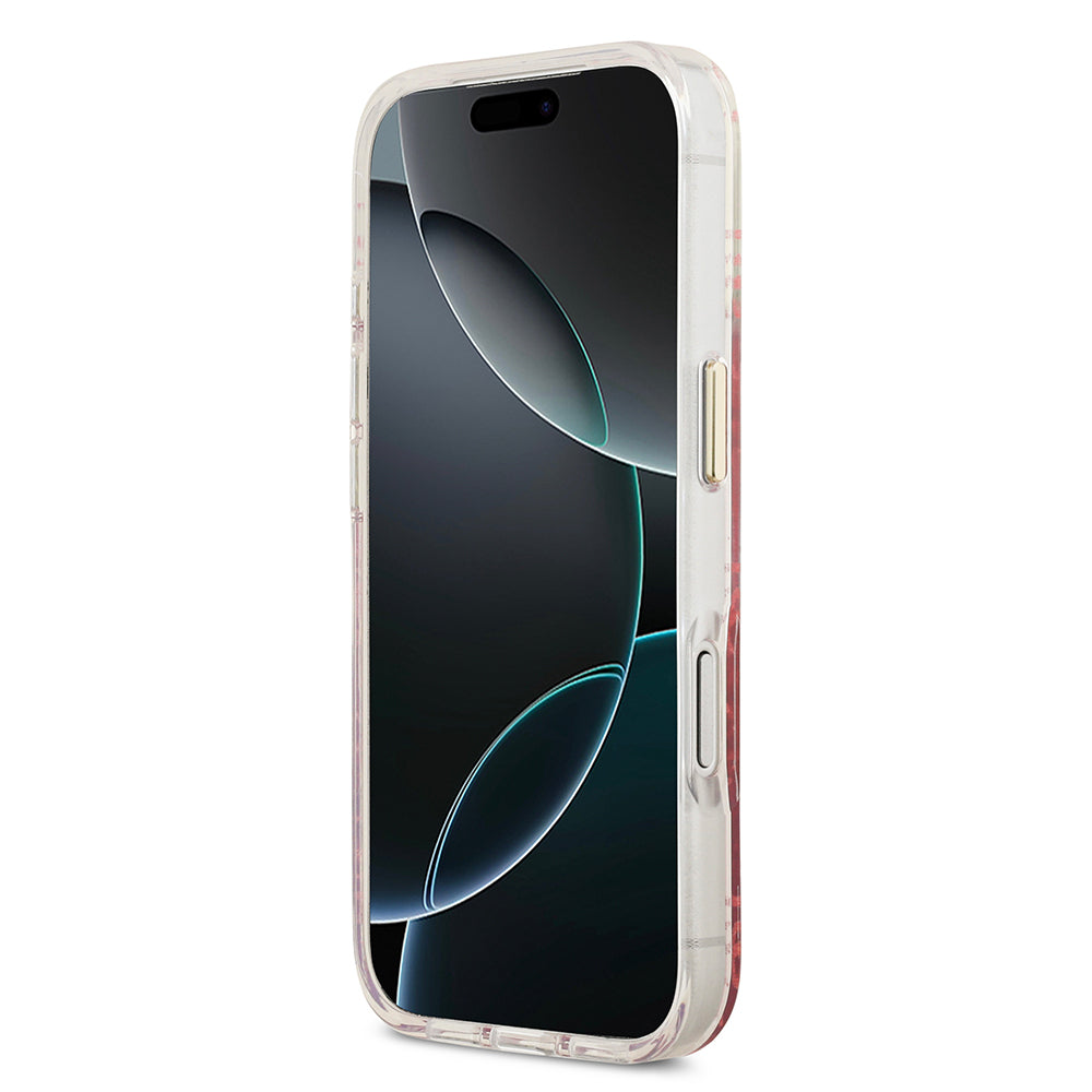iPhone 17 Pro Kılıf Guess Orijinal Lisanslı M-safe Şarj Özellikli 4G Desenli Simli Silikon Kılıf