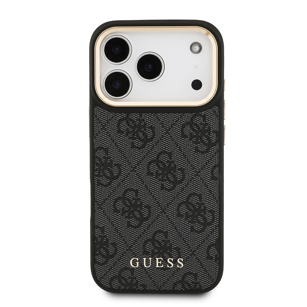 iPhone 17 Pro Kılıf Guess Orijinal Lisanslı M-safe Şarj Özellikli 4G Metal Büyük Logolu Kartlıklı Kılıf
