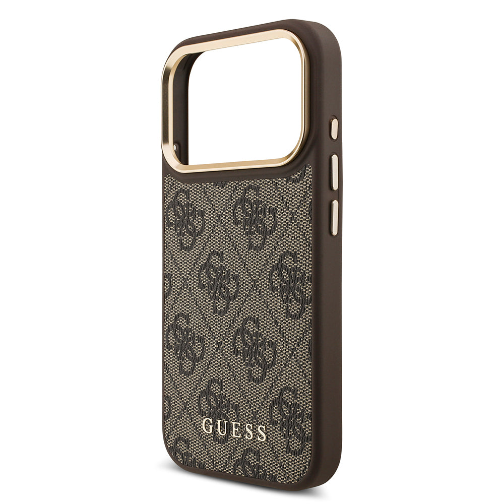 iPhone 17 Pro Kılıf Guess Orijinal Lisanslı M-safe Şarj Özellikli 4G Metal Büyük Logolu Kartlıklı Kılıf