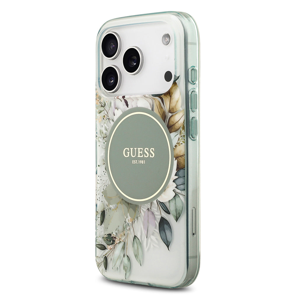 iPhone 17 Pro Kılıf Guess Orijinal Lisanslı M-safe Şarj Özellikli Flower Tonal Circle Kılıf