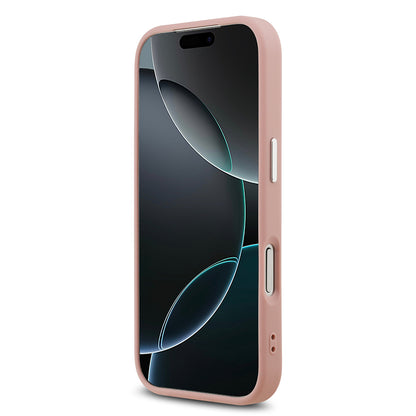 iPhone 17 Pro Kılıf Guess Orijinal Lisanslı M-safe Şarj Özellikli Metal Kamera Çerçeveli Üçgen Logolu Glitter Kılıf