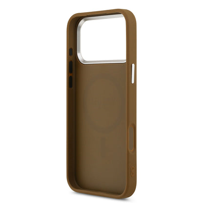 iPhone 17 Pro Kılıf Guess Orijinal Lisanslı M-safe Şarj Özellikli PU Deri Metal Kamera Çerçeveli Üçgen Logolu Kılıf