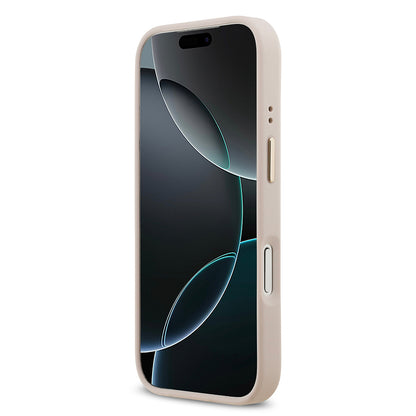 iPhone 17 Pro Kılıf Guess Orijinal Lisanslı M-safe Şarj Özellikli Sıcak Baskılı Yazı Logolu PU Deri Peony Kılıf