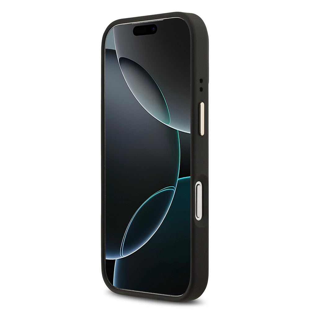 iPhone 17 Pro Kılıf Guess Orijinal Lisanslı M-safe Şarj Özellikli Sıcak Baskılı Yazı Logolu PU Deri Peony Kılıf