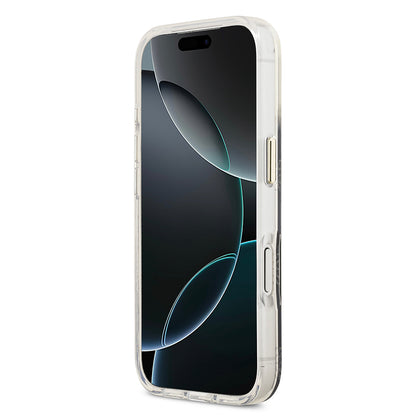 iPhone 17 Pro Kılıf Guess Orijinal Lisanslı M-safe Şarj Özellikli Simli Peony Desenli Silikon Kılıf