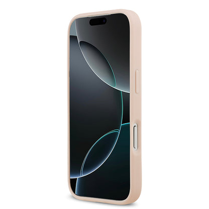 iPhone 17 Pro Kılıf Guess Orijinal Lisanslı M-safe Şarj Özellikli Taneli Çiçek Tasarımlı Metal Yazı Logolu Kılıf