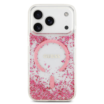 iPhone 17 Pro Kılıf Guess Orijinal Lisanslı M-safe Şarj Özellikli Transparan Resin Bottom Kılıf