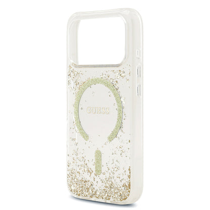 iPhone 17 Pro Kılıf Guess Orijinal Lisanslı M-safe Şarj Özellikli Transparan Resin Bottom Kılıf