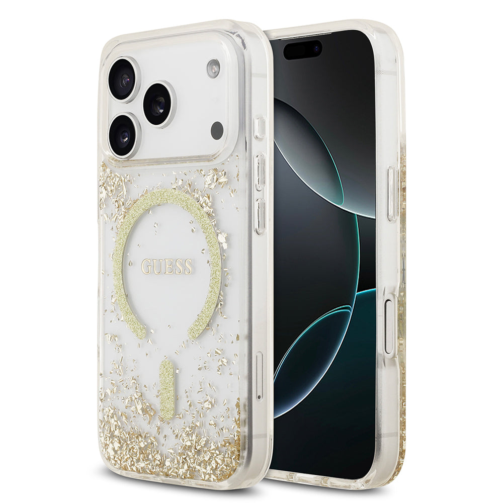 iPhone 17 Pro Kılıf Guess Orijinal Lisanslı M-safe Şarj Özellikli Transparan Resin Bottom Kılıf
