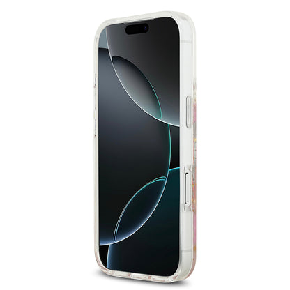 iPhone 17 Pro Kılıf Guess Orijinal Lisanslı M-safe Şarj Özellikli Transparan Resin Flowers Kılıf