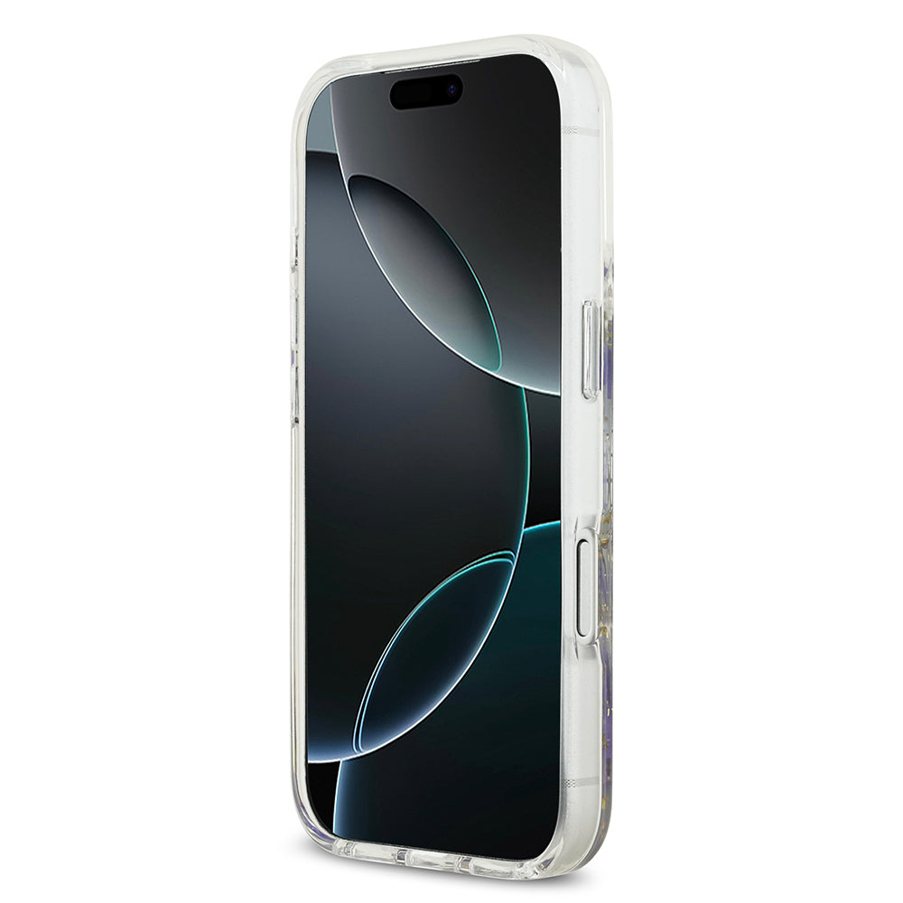 iPhone 17 Pro Kılıf Guess Orijinal Lisanslı M-safe Şarj Özellikli Transparan Resin Flowers Kılıf