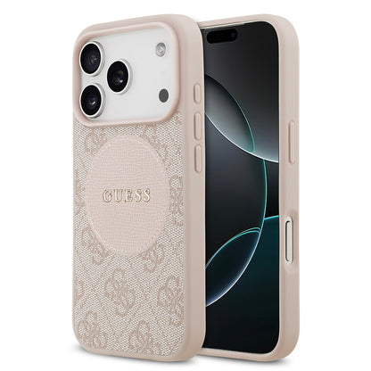 iPhone 17 Pro Kılıf Guess Orijinal Lisanslı M-safe Şarj Özellikli Yazı Logolu Circle Classic Kılıf