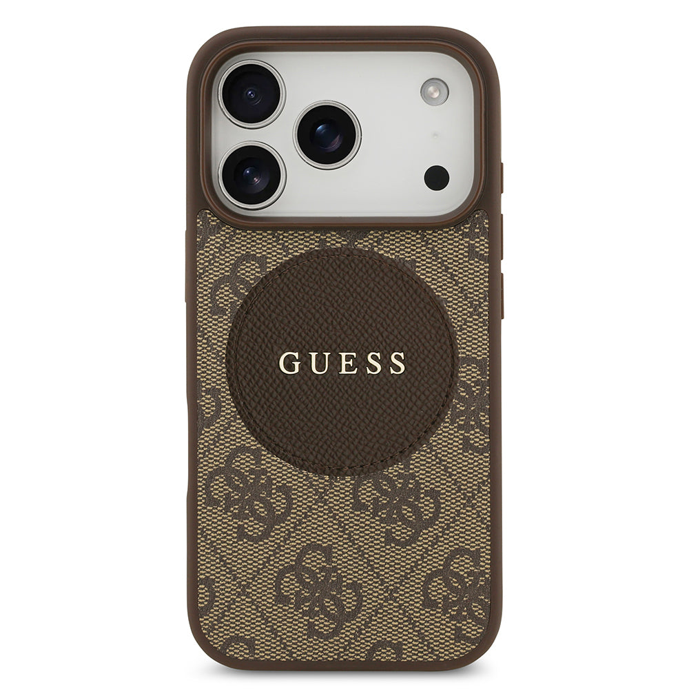 iPhone 17 Pro Kılıf Guess Orijinal Lisanslı M-safe Şarj Özellikli Yazı Logolu Circle Classic Kılıf