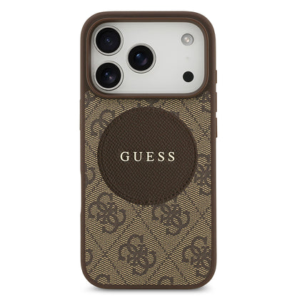 iPhone 17 Pro Kılıf Guess Orijinal Lisanslı M-safe Şarj Özellikli Yazı Logolu Circle Classic Kılıf