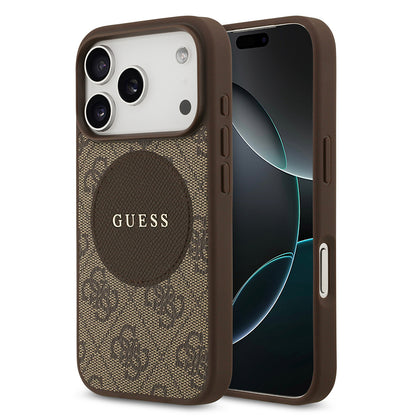 iPhone 17 Pro Kılıf Guess Orijinal Lisanslı M-safe Şarj Özellikli Yazı Logolu Circle Classic Kılıf