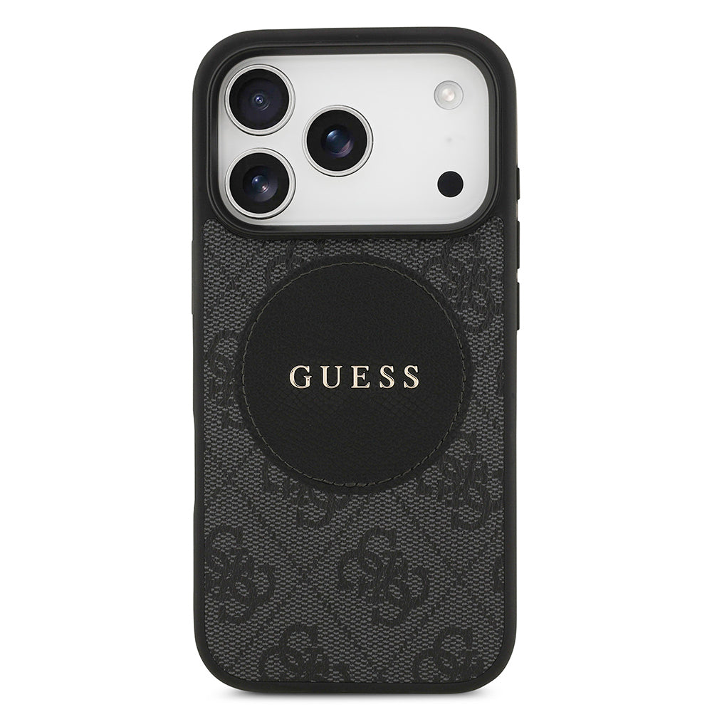 iPhone 17 Pro Kılıf Guess Orijinal Lisanslı M-safe Şarj Özellikli Yazı Logolu Circle Classic Kılıf
