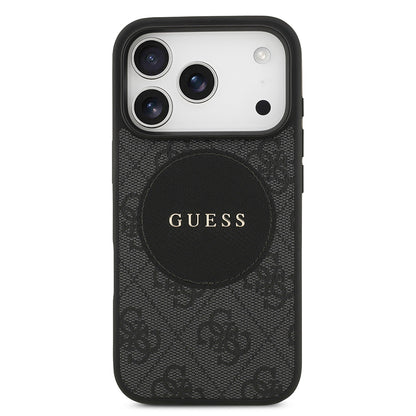 iPhone 17 Pro Kılıf Guess Orijinal Lisanslı M-safe Şarj Özellikli Yazı Logolu Circle Classic Kılıf