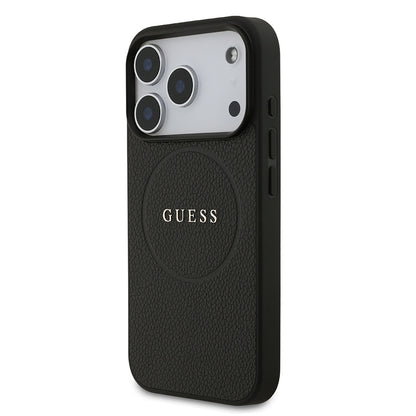 iPhone 17 Pro Kılıf Guess Orijinal Lisanslı M-safe Şarj Özellikli Yazı Logolu PU Deri Kılıf
