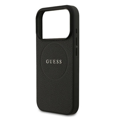 iPhone 17 Pro Kılıf Guess Orijinal Lisanslı M-safe Şarj Özellikli Yazı Logolu PU Deri Kılıf