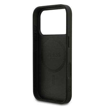 iPhone 17 Pro Kılıf Guess Orijinal Lisanslı M-safe Şarj Özellikli Yazı Logolu PU Deri Kılıf