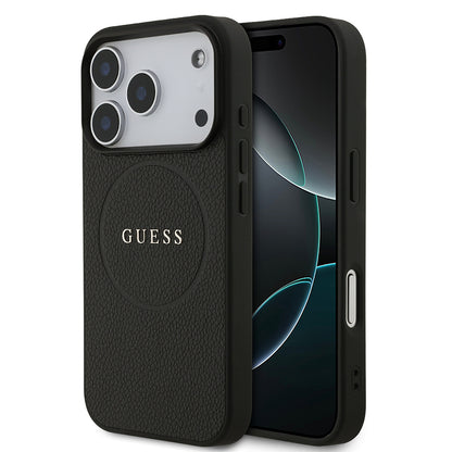 iPhone 17 Pro Kılıf Guess Orijinal Lisanslı M-safe Şarj Özellikli Yazı Logolu PU Deri Kılıf