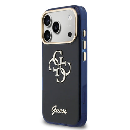 iPhone 17 Pro Kılıf Guess Orijinal Lisanslı Yazı ve 4G Büyük Metal Logolu Silikon Kılıf