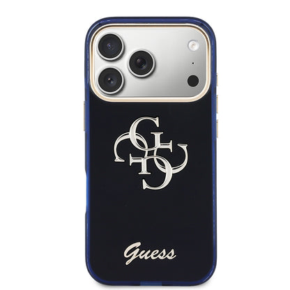 iPhone 17 Pro Kılıf Guess Orijinal Lisanslı Yazı ve 4G Büyük Metal Logolu Silikon Kılıf