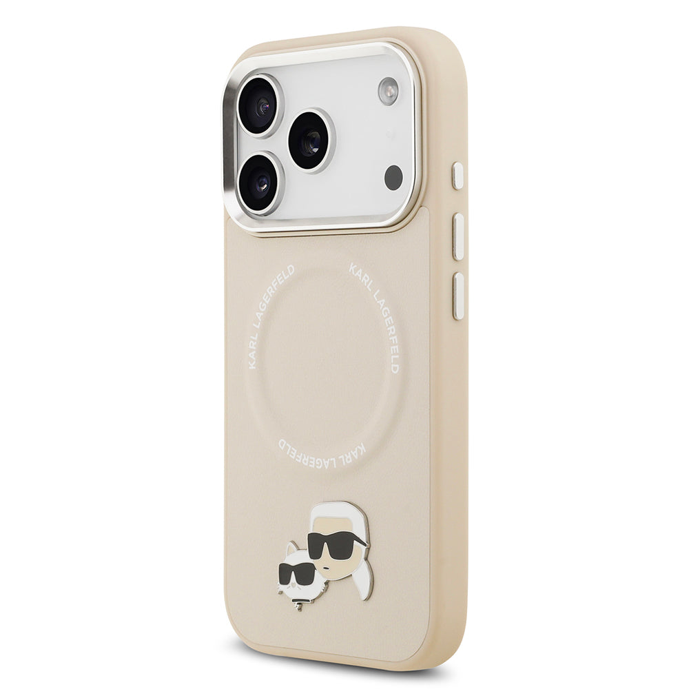 iPhone 17 Pro Kılıf Karl Lagerfeld Orijinal Lisanslı M-safe Şarj Özellikli Metal Kamera ve Buton Tasarımlı K&C PU Deri Kılıf