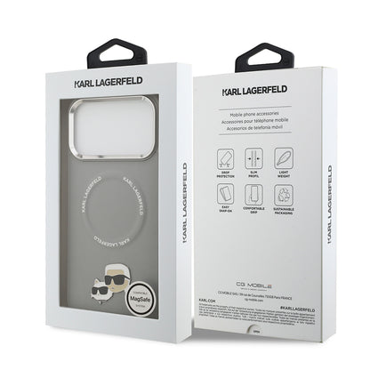 iPhone 17 Pro Kılıf Karl Lagerfeld Orijinal Lisanslı M-safe Şarj Özellikli Metal Kamera ve Buton Tasarımlı K&C PU Deri Kılıf