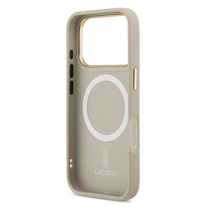 iPhone 17 Pro Kılıf Lacoste Orijinal Lisanslı M-safe Şarj Özellikli Champs Elysees PU Deri Tasarımlı Kılıf