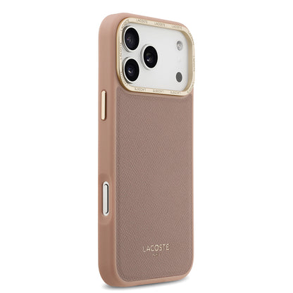 iPhone 17 Pro Kılıf Lacoste Orijinal Lisanslı M-safe Şarj Özellikli Champs Elysees PU Deri Tasarımlı Kılıf