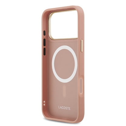 iPhone 17 Pro Kılıf Lacoste Orijinal Lisanslı M-safe Şarj Özellikli Champs Elysees PU Deri Tasarımlı Kılıf