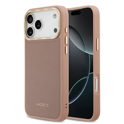 iPhone 17 Pro Kılıf Lacoste Orijinal Lisanslı M-safe Şarj Özellikli Champs Elysees PU Deri Tasarımlı Kılıf