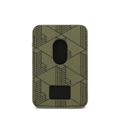 iPhone 17 Pro Kılıf Lacoste Orijinal Lisanslı M-safe Şarj Özellikli PU Deri Tasarımlı Kartlıklı Karışık Monogram Desenli Kılıf