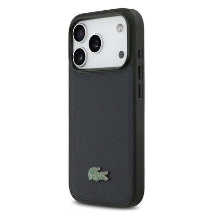 iPhone 17 Pro Kılıf Lacoste Orijinal Lisanslı M-safe Şarj Özellikli PU Pike Desenli Metal Logolu Kılıf