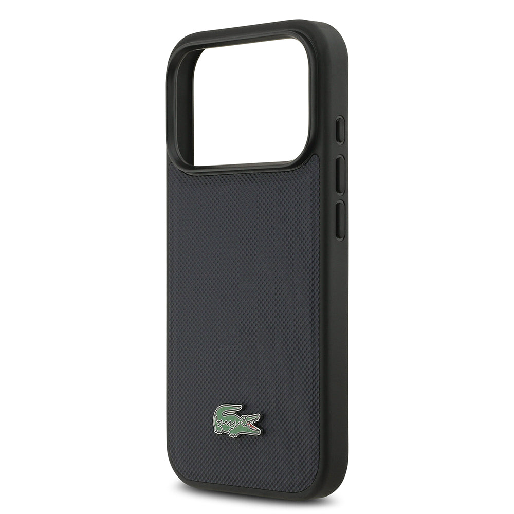 iPhone 17 Pro Kılıf Lacoste Orijinal Lisanslı M-safe Şarj Özellikli PU Pike Desenli Metal Logolu Kartlıklı Kılıf