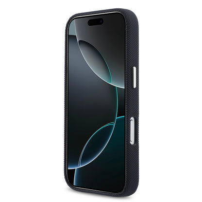 iPhone 17 Pro Kılıf Lacoste Orijinal Lisanslı M-Safe Şarj Özellikli PVC Pike Desenli Arka Yüzey İkonik Timsah Dokuma Logolu Kılıf