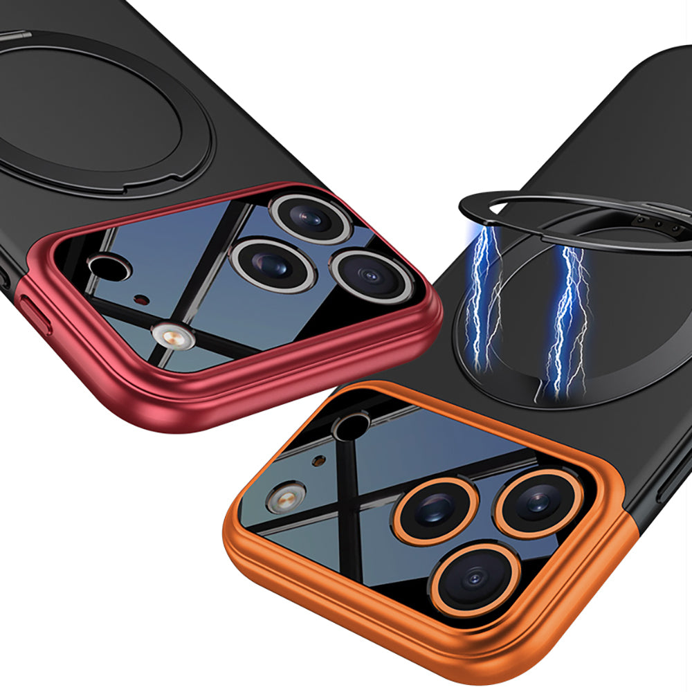 iPhone 17 Pro Kılıf M-safe Şarj Özellikli 360 Derece Standlı Çift Parçalı Zore Torino Kılıf