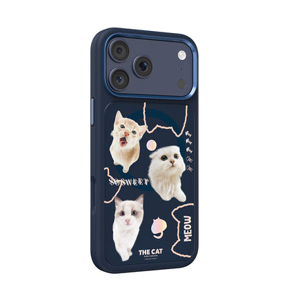 iPhone 17 Pro Kılıf M-safe Şarj Özellikli 3D Baskılı Tasarım Mutural The Cat Serisi Kılıf