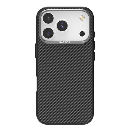 iPhone 17 Pro Kılıf M-safe Şarj Özellikli 600D Metal Kamera Çerçeveli Raptic Aramid Fiber Serisi Kılıf