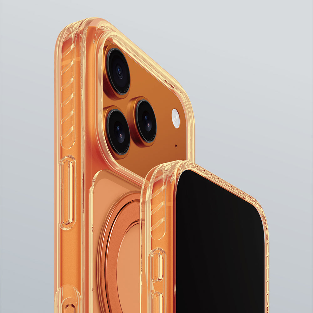 iPhone 17 Pro Kılıf M-Safe Şarj Özellikli Airbag Tasarımlı Standlı AmazingThing Titan Pro MagSpin Kılıf