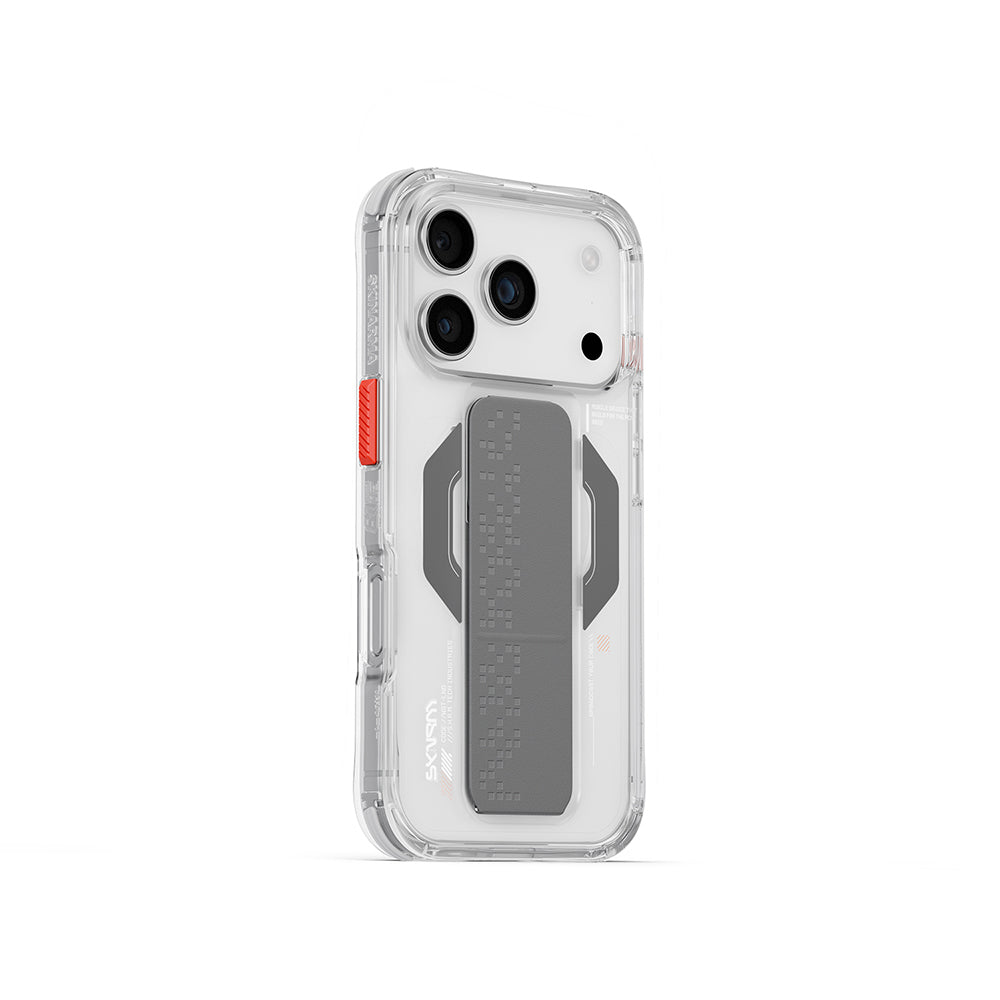 iPhone 17 Pro Kılıf M-Safe Şarj Özellikli Airbag Tasarımlı Standlı Skinarma Haxa Kılıf