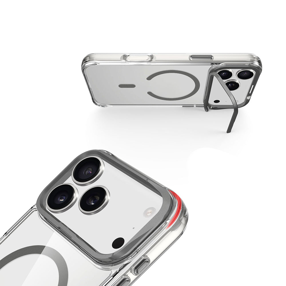iPhone 17 Pro Kılıf M-safe Şarj Özellikli Airbagli Kamera Standlı Zore Azor Kılıf